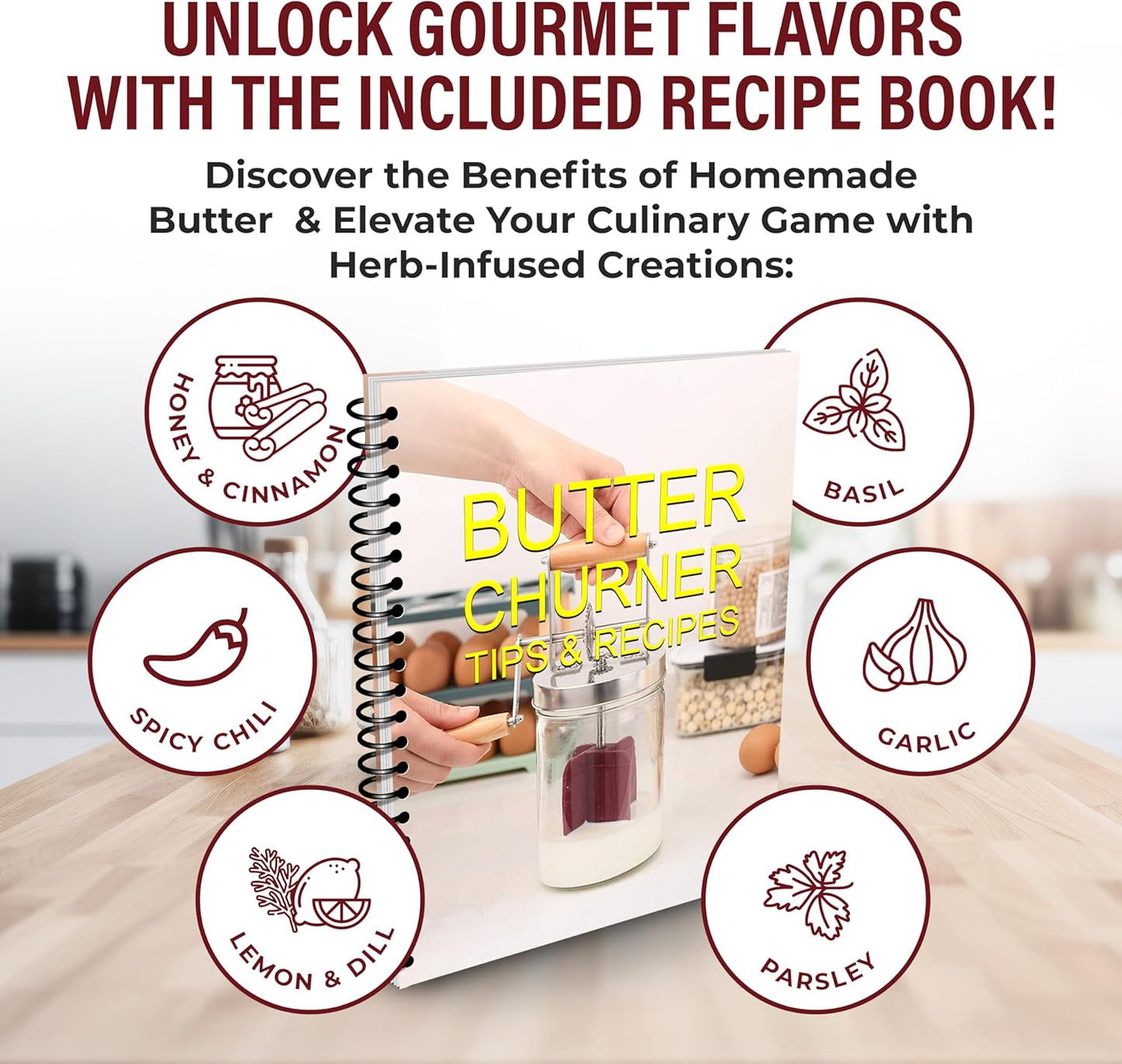 Dazey Butter Churner - Butter Crock, Cheese Cloth, Butter Paddles, Recipe Book INCLUDED