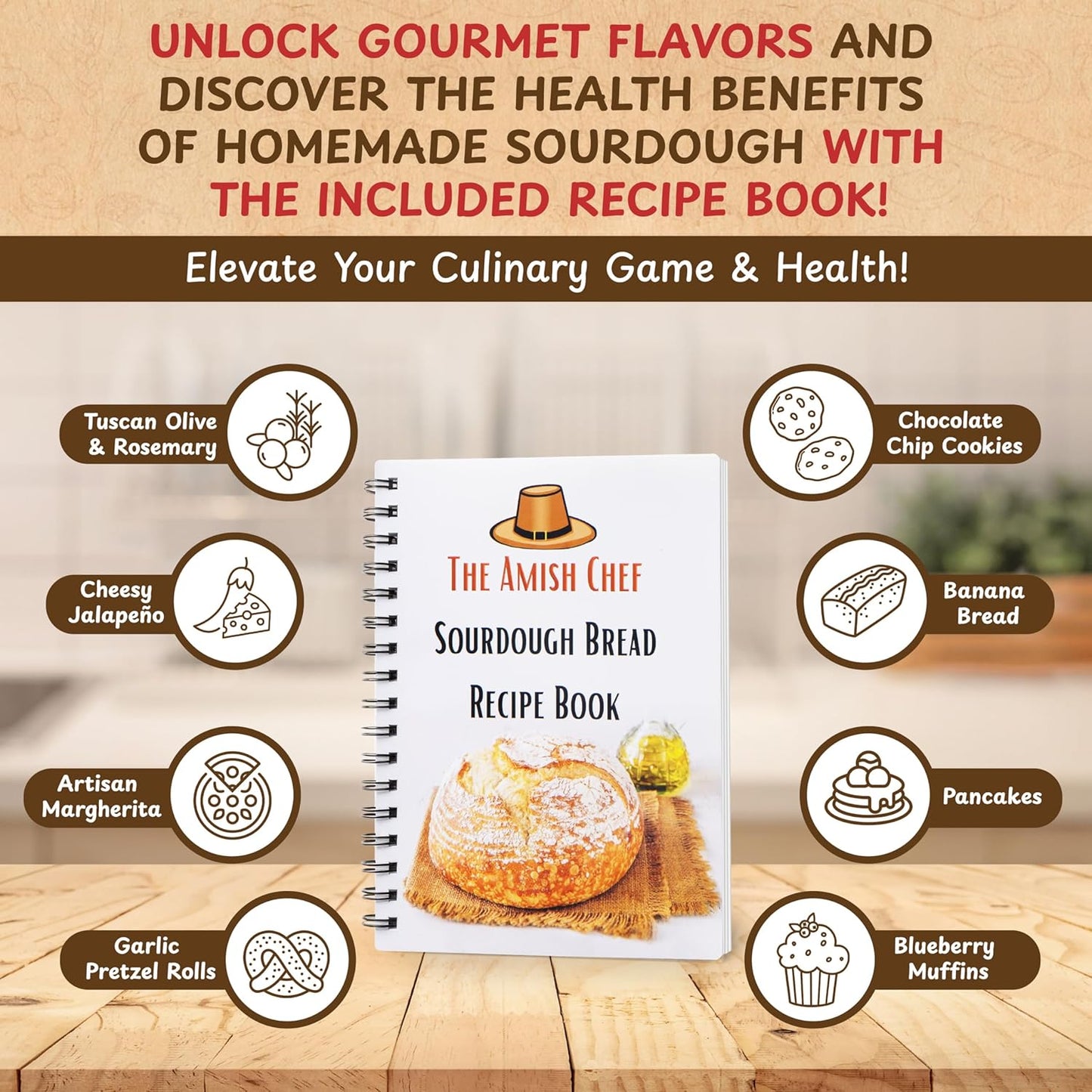 Complete Sourdough Bread Starter Kit, Glass Sourdough Starter Jar Kit & Tons of Sourdough Baking Supplies