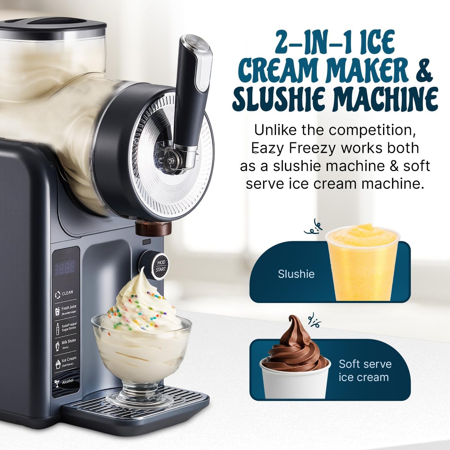 2-in-1 Slushie and Ice Cream Machine