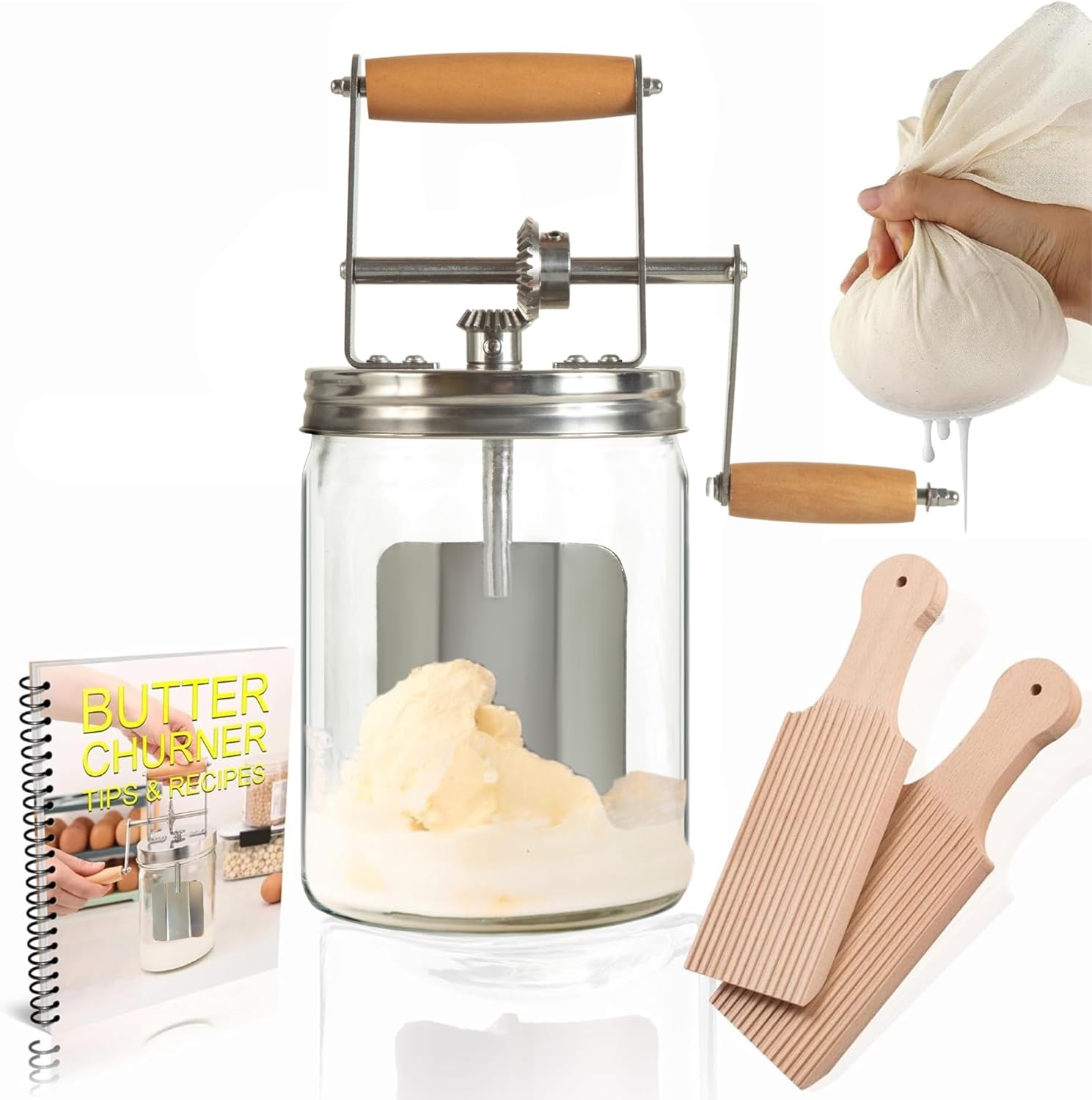 Dazey Butter Churner - Cheese Cloth, Butter Paddles, Recipe Book