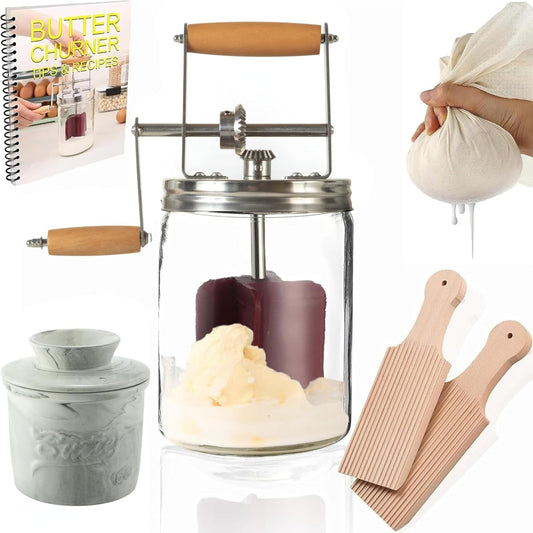 Dazey Butter Churner - Butter Crock, Cheese Cloth, Butter Paddles, Recipe Book INCLUDED