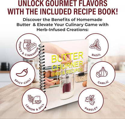 Dazey Butter Churner - Butter Crock, Cheese Cloth, Butter Paddles, Recipe Book INCLUDED