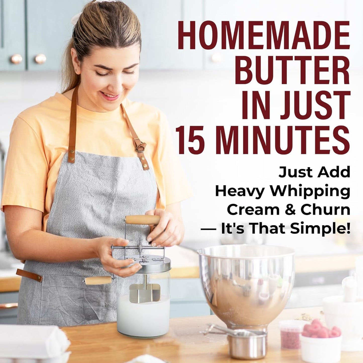 Dazey Butter Churner - Cheese Cloth, Butter Paddles, Recipe Book INCLUDED