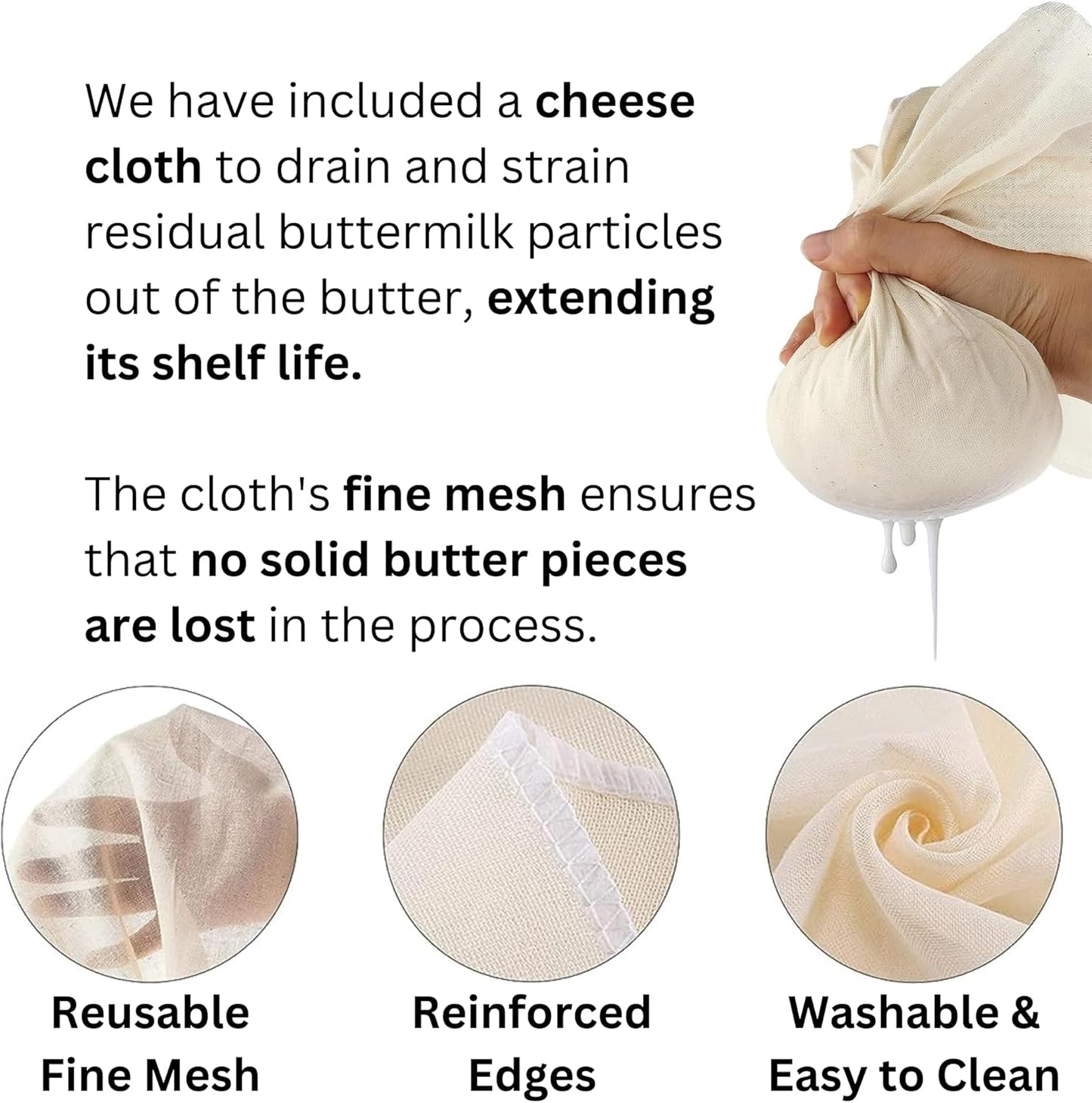 Dazey Butter Churner - Cheese Cloth, Butter Paddles, Recipe Book INCLUDED